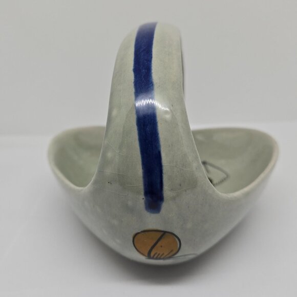 Noe Suro Mexico Ceramic Bowl with Handle, Folk Art, Red Bird, Signed - Picture 4 of 6